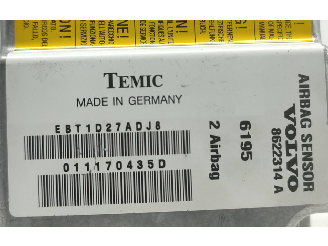 Блок подушек безопасности 8622314A, EBT1D27ADJ8 Volvo C70