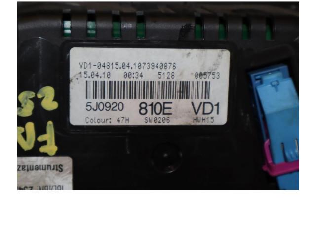 Панель приборов 5J0920810E Skoda Fabia Mk2 (5J)
