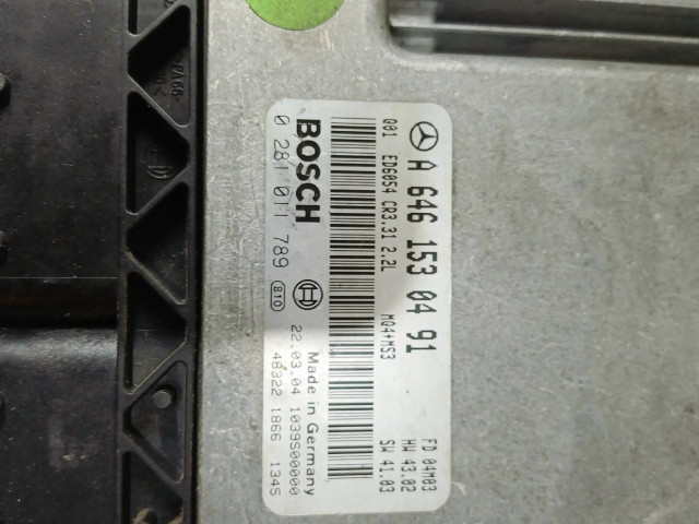 Řídící jednotka A6461530491, 0281011789 Mercedes-Benz Vito Viano W639 2004