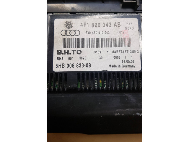 Блок управления климат-контролем 4F1820043AB, 5HB00883308 Audi A6 S6 C6 4F
