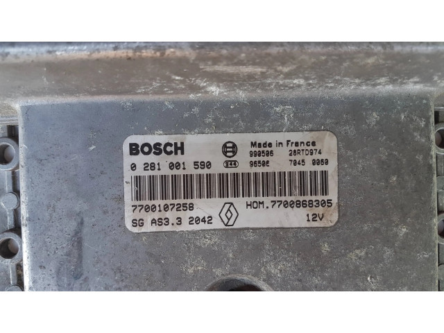 Řídící jednotka 7700107258, 0281001590 Renault Espace III 2002