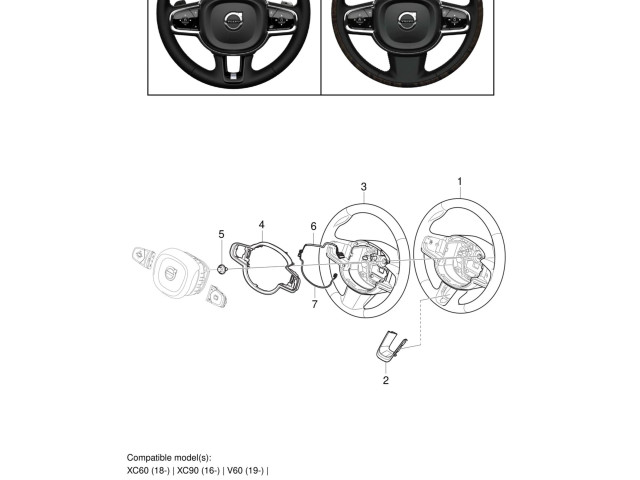 Volant Volvo XC90 2018 31407818, 32288784