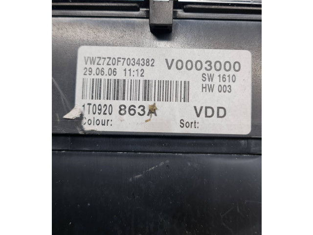 Přístrojová deska Volkswagen Caddy 2007 1T0920863A, V0003000