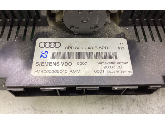 Блок управления климат-контролем 8P0820043B, H24000265040   Audi A3 S3 8P