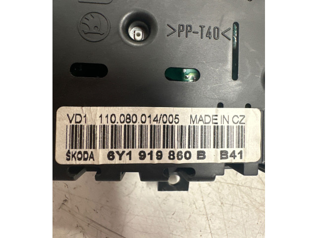 Панель приборов 6Y1919860B   Skoda Fabia Mk1 (6Y)       