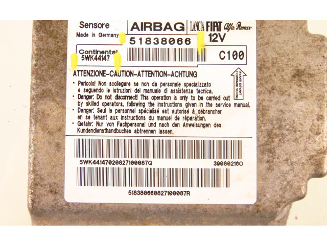 Блок подушек безопасности 5WK44147, 51838066   Fiat Punto (199)