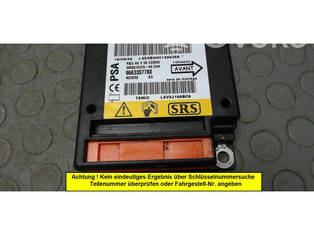 Блок подушек безопасности 6546E3, 9663357780   Citroen C2