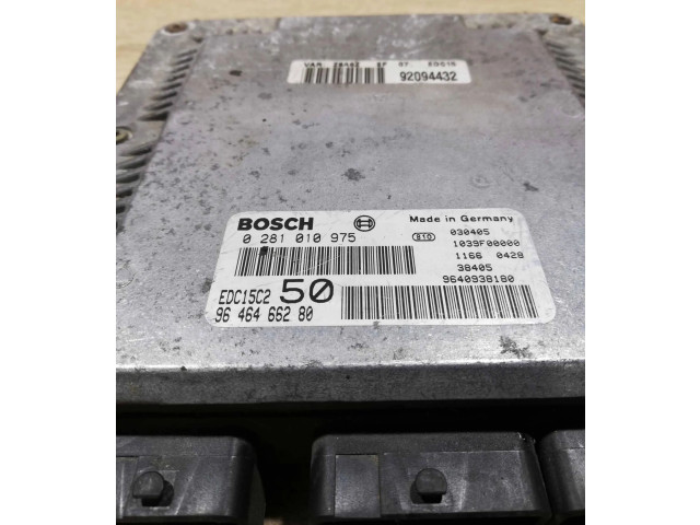 Řídící jednotka 9646466280, 0281010975 Peugeot 607 2000