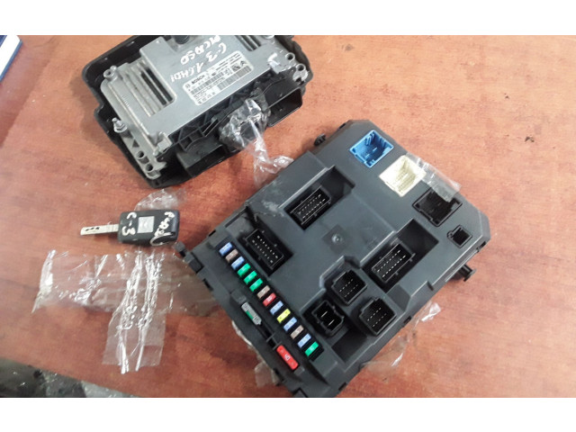 Комплект блоков управления 0281019819, 9666952080   Citroen C3 Picasso