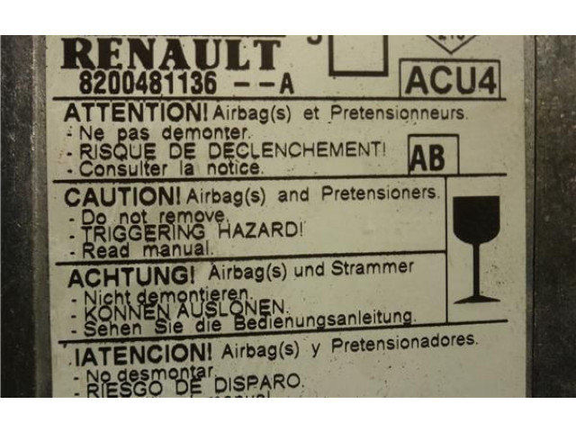 Блок подушек безопасности 603989700, 8200481136A Renault Scenic II - Grand scenic II