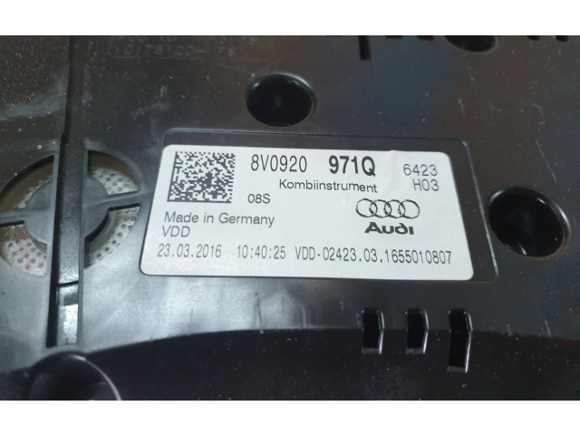 Панель приборов 8V0920971Q, VDD0242303 Audi A3 S3 8V