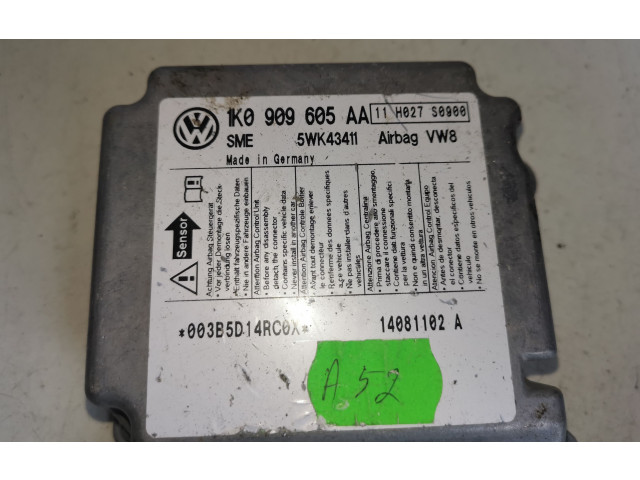Блок подушек безопасности 1K0909605AA Skoda Octavia Mk2 (1Z)
