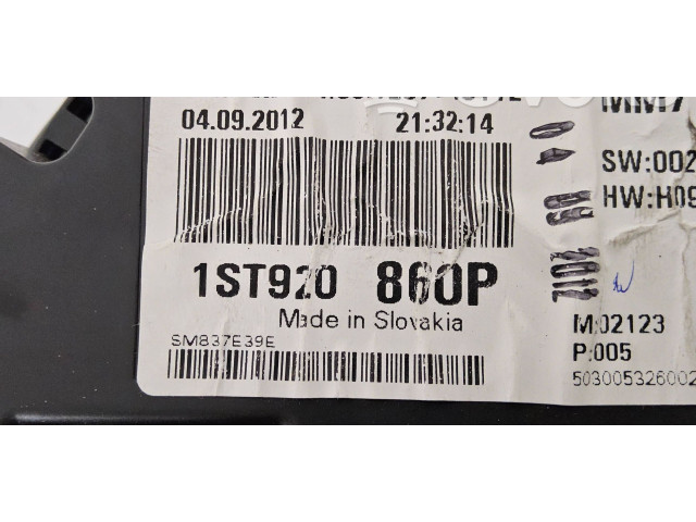 Спидометр (приборный щиток) 1ST920860P, SM837E39E   Skoda Citigo