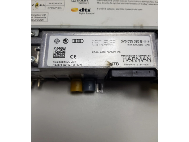 Радио/ проигрыватель CD/DVD / навигация    3V0035020B   Skoda Superb B8 (3V)