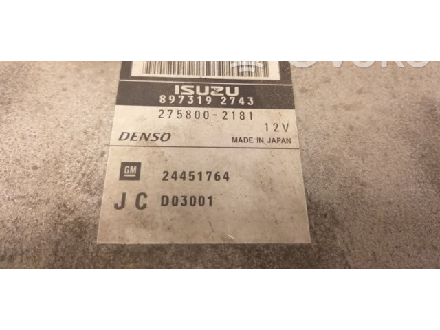 Блок управления двигателя 8973192743, 2758002181 Opel Signum