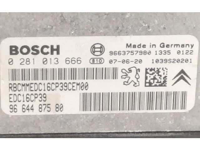 Блок управления двигателя 0281013666, 9664487580   Citroen C-Crosser