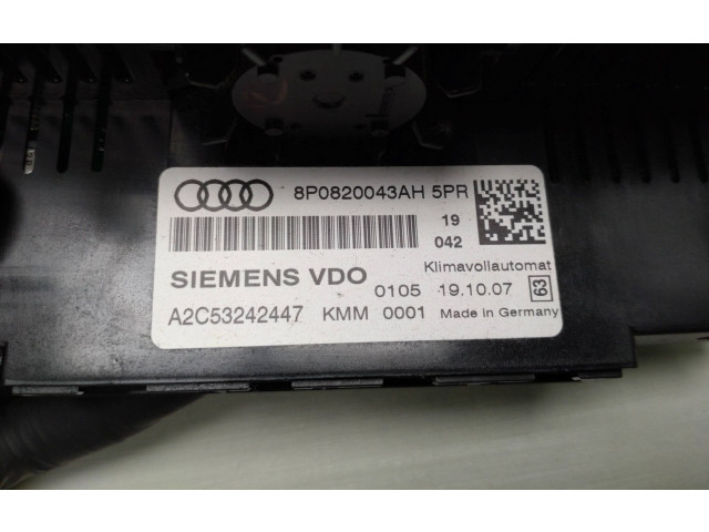 Блок управления климат-контролем 8p0820043ah, A2c53242447   Audi A3 S3 8P