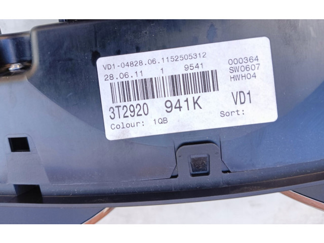 Панель приборов 3T2920941K, 2011R   Skoda Superb B6 (3T)       