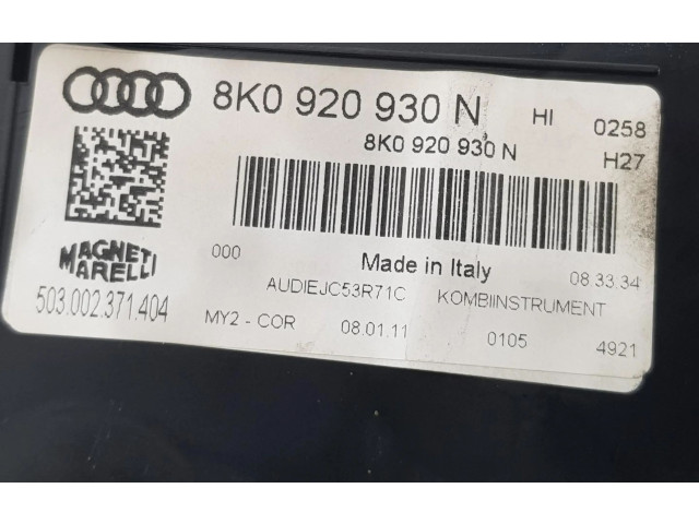 Спидометр (приборный щиток) 8K0920930N, 8K0920930N   Audi A4 S4 B8 8K