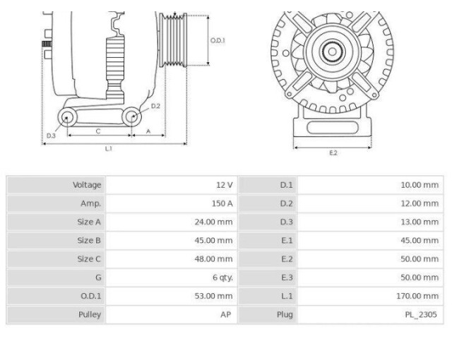 Генератор 104210-1470, AINDE   Jaguar XF X250      
