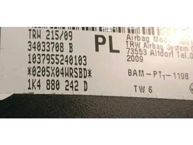 Подушка безопасности в сиденье 1K4880242D, 34033708B Skoda Octavia Mk2 (1Z)