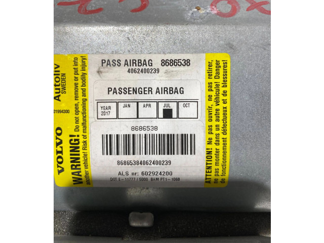 Подушка безопасности пассажира 8686538, 4062400239   Volvo V70