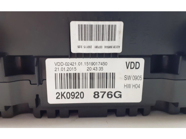 Přístrojová deska Volkswagen Caddy 2014 2K0920876G