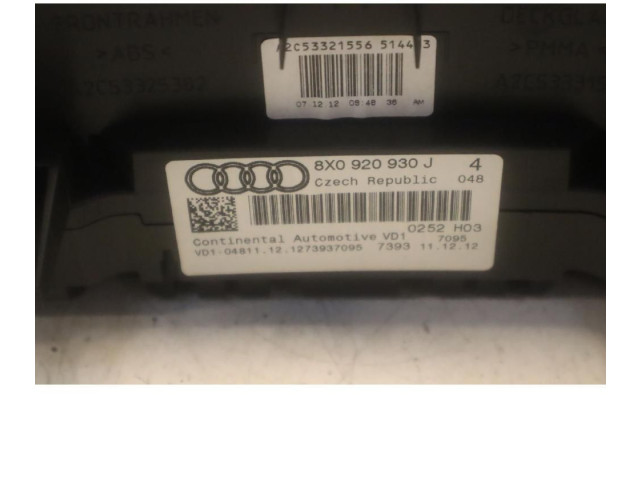 Панель приборов 8X0920930J   Audi A1       