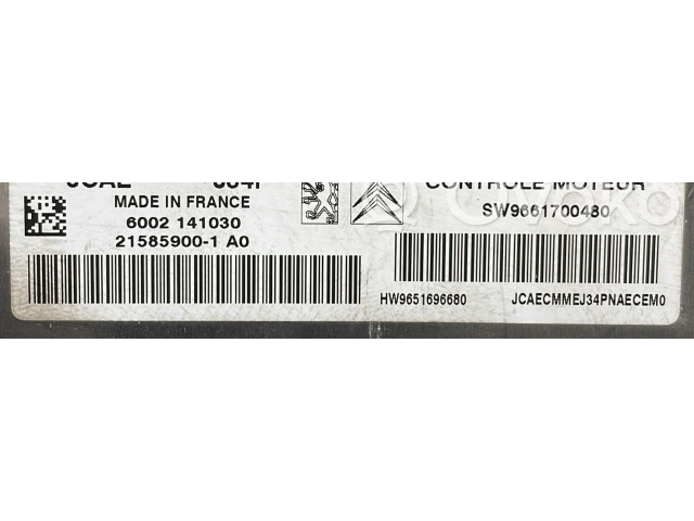 Řídící jednotka SW9661700480, SW9661700480 Citroen C2 2006