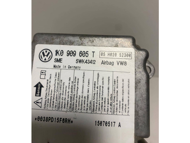 Блок подушек безопасности 1K0909605T, 5WK43412   Skoda Octavia Mk2 (1Z)