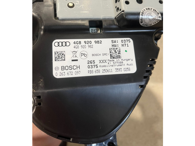Панель приборов 4G8920982, 0263672097 Audi A7 S7 4G