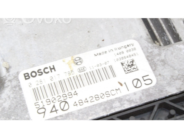 Блок управления двигателя 51902994, 0281017785   Alfa Romeo Giulietta