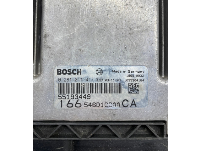 Блок управления двигателя 0281011417, 166546D1CCAACA Alfa Romeo 166
