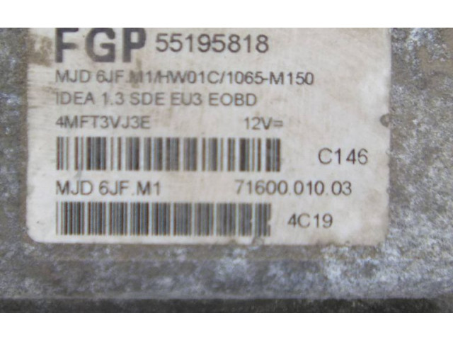 Блок управления двигателя 55195818 Fiat Idea