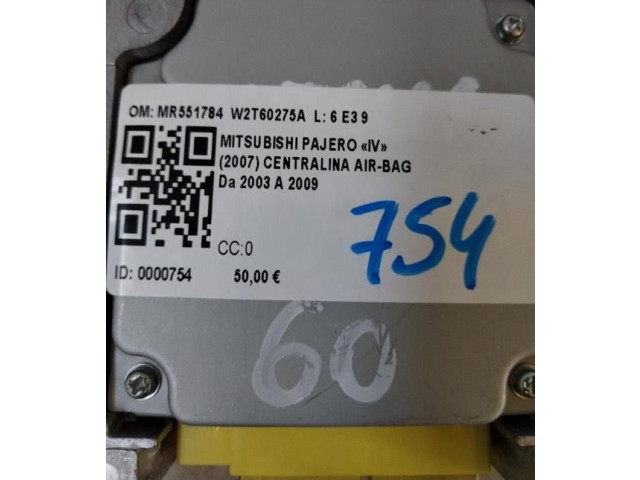 Блок подушек безопасности MR551784W2T60275A, 4M41450 Mitsubishi Pajero