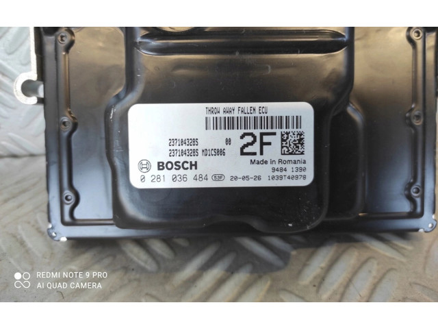 Блок управления двигателем Блок управления 237104328S, 0281036484 Dacia Dokker