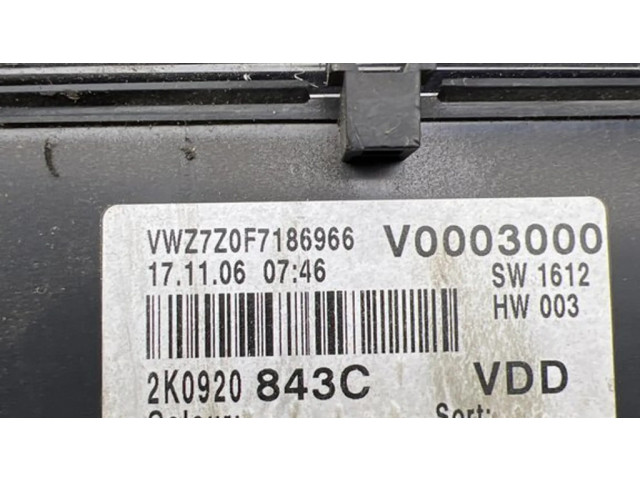 Панель приборов 2K0920843C, V0003000 Volkswagen Caddy