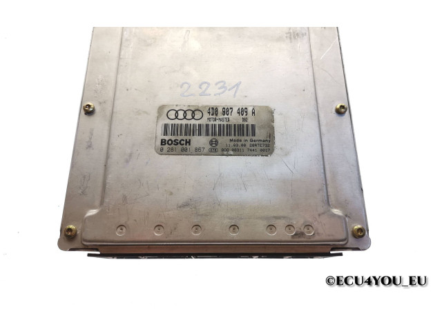 Řídící jednotka 4D0907409A, 0281001867   Audi A8 S8 D2 4D 2000