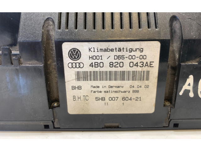 Блок управления климат-контролем 4B0820043AE, D650000   Audi A6 S6 C5 4B