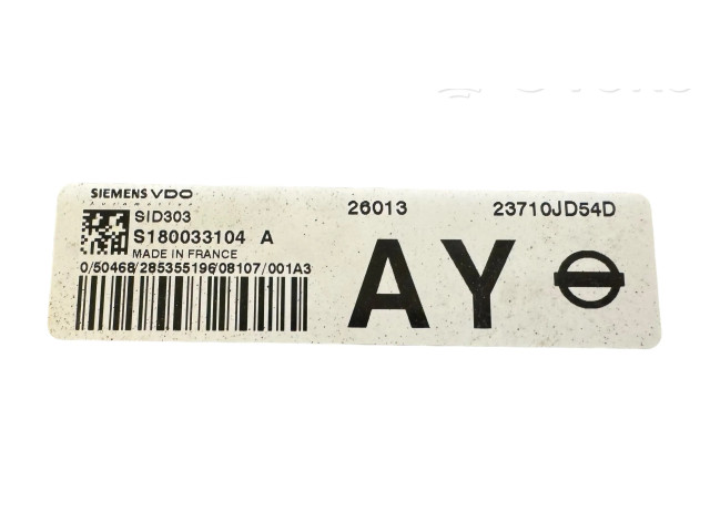 Řídící jednotka 23710JD54D, S180033104A Nissan Qashqai 2008