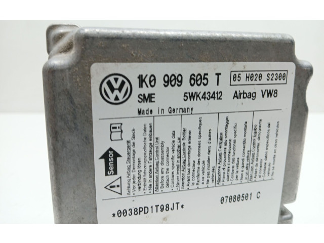 Блок подушек безопасности 1K0909605T   Skoda Octavia Mk2 (1Z)