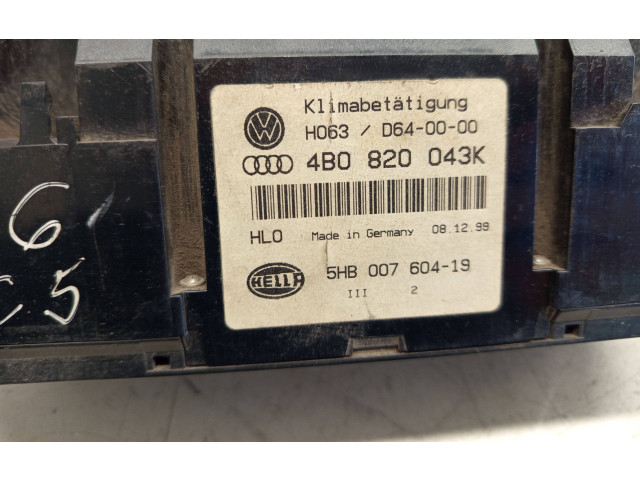 Блок управления климат-контролем 4B0820043K, D640000 Audi A6 S6 C5 4B