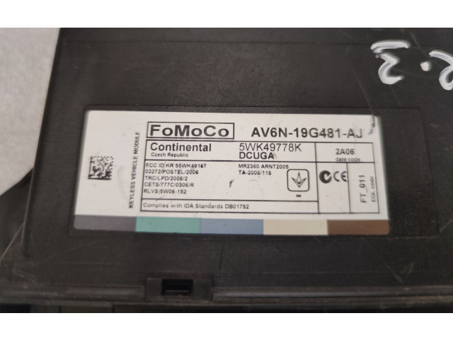 Блок комфорта AV6N19G481AJ, 5WK49778K   Ford Grand C-MAX   