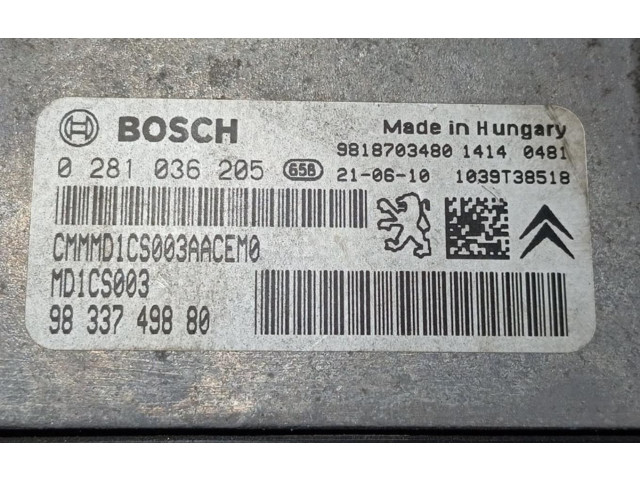 Řídící jednotka 0281036205 Peugeot Partner 2021