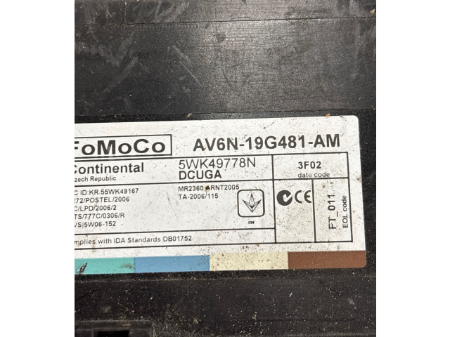 Блок комфорта AV6N19G481AM, 5WK49778N   Ford Kuga II   