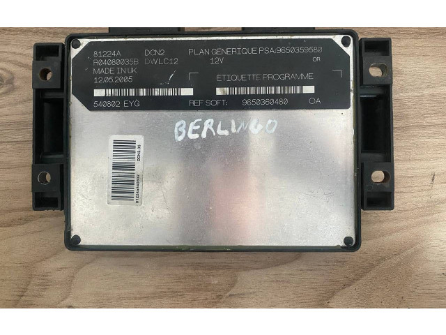 Řídící jednotka 9650359580, 9650360480   Citroen Berlingo 1963