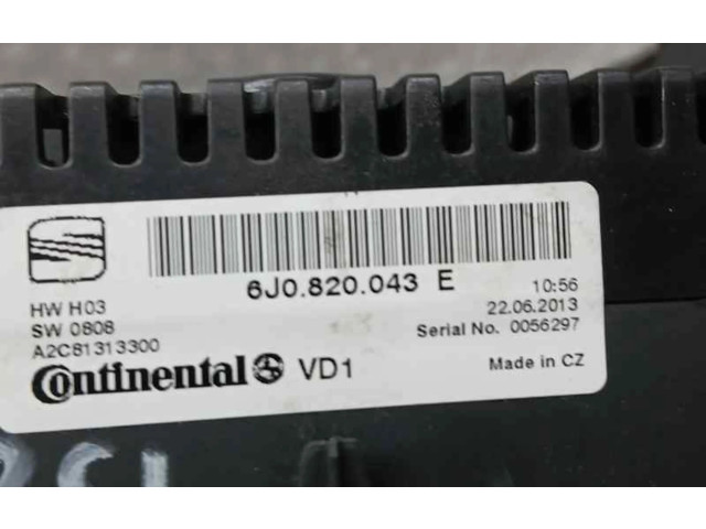 Блок управления климат-контролем 6J0820043E, A2C81313300   Seat Ibiza I (021A)