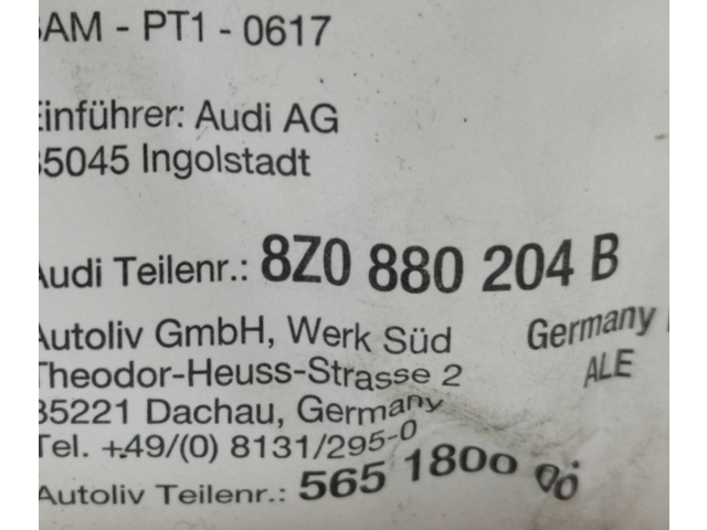 Подушка безопасности пассажира 8Z0880204B, 565180006 Audi A2
