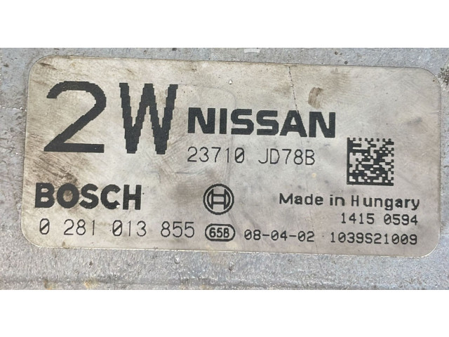 Řídící jednotka 0281013855, 0281013855 Nissan Qashqai 2008