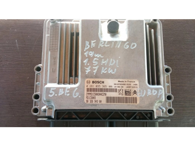 Řídící jednotka 0281035365, 9832694380 Citroen Berlingo 2019